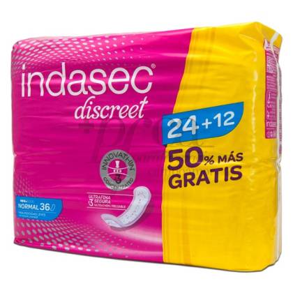 Indasec Discreet Normal 24+12 Uds Promo