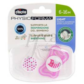 CHICCO SILICONE PACIFIER PHYSIO LIGHT 6-16 M PINK