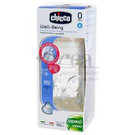 Chicco Glass Feeding Bottle Silicone Well-being 0m+
