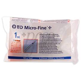 Bd Microfine + Jeringa Insulina 1ml 0,33x12,7mm 10 Uds