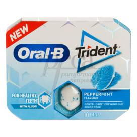 ORAL B TRIDENT CHICLES PEPPERMINT 10 UDS