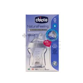 CHICCO NATURAL FEELING SILICONE FEEDING BOTTLE 0M+ 150 ML