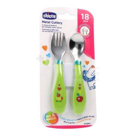CHICCO GREEN CUTLERY 18M+