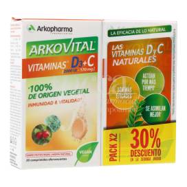 Arkovital Vitaminas D3+c 2x20 Comp Promo