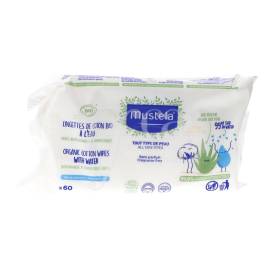 MUSTELA WATER-BASED COTTON WIPES 60 UNITS