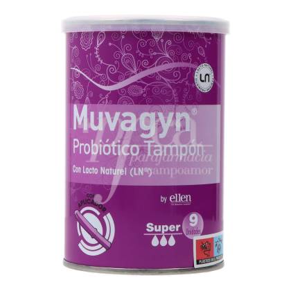 Muvagyn Probiotico Tampon Vaginal Super Con Aplicador 9 Uds