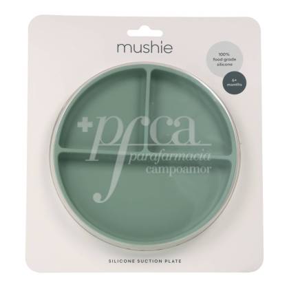 MUSHIE SILICONE SUCTION PLATE CAMBRIDGE BLUE 6M+