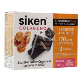 Siken Sustitutivo Colagénio Sabor Caramelo Com Um Toque De Sal 8 Barrinhas 40 G
