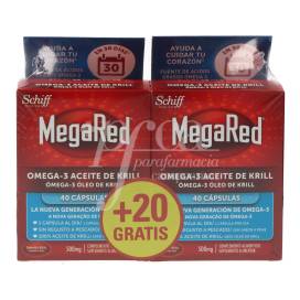 MEGARED OMEGA 3 ACEITE DE KRILL 40+40 CAPS PROMO