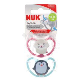 SILICONE PACIFIER NUK SPACE 18-36 MONTHS 2 UNITS