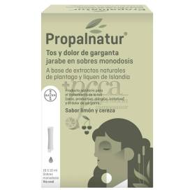 PROPALNATUR COUGH AND SORE THROAT 16 SACHETS 10 ML LEMON AND CHERRY FLAVOR SYRUP 120 ML