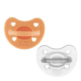 CHICCO PHYSIOFORMA LUXE SILICONE PACIFIER 16 - 36 MONTHS 2 UNITS ORANGE/GRAY