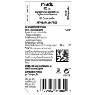 Solgar Folacin Acido Folico 400 Mcg 100 Comp 2