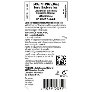 Solgar L-carnitina 500 Mg 60 Comp 2