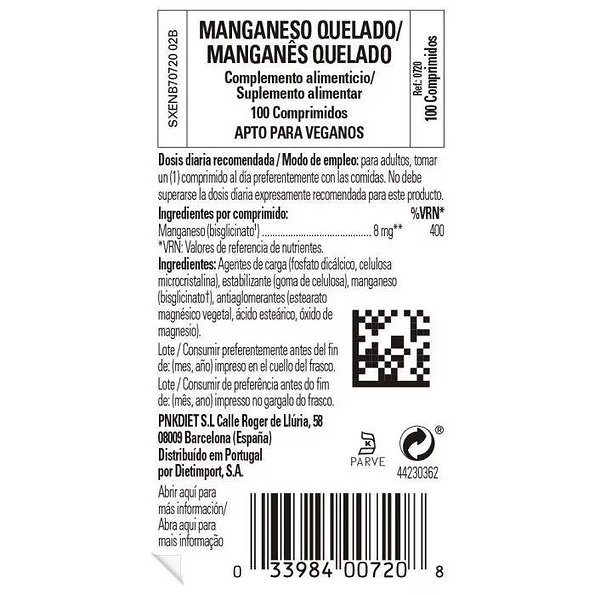 Solgar Manganeso Quelado 100 Comp