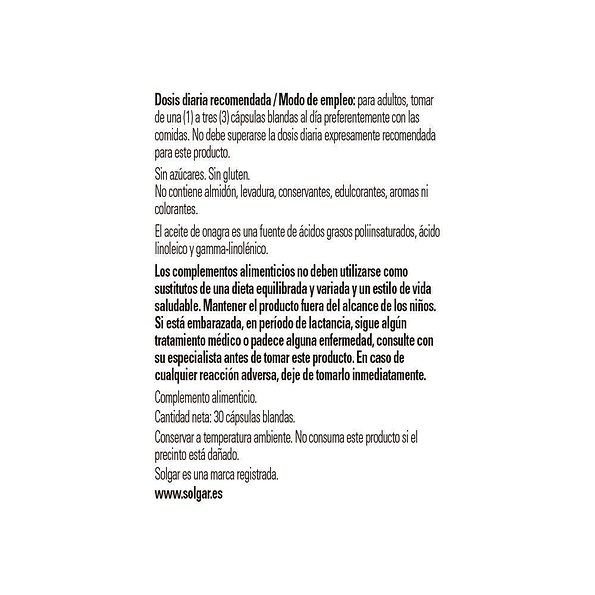 Solgar Acprimula Rosa 500 Mg 30 Perlas