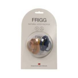 Frigg Latex Pacifier Cappuccino + Dark Navy 2 Units Size 2 6-18m