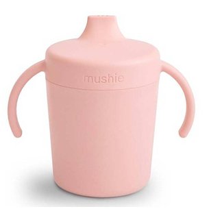 Mushie Learning Cup com alças Solid Blush 6m