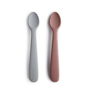 Mushie Children's Spoon Solid Stone Cloudy Mauve