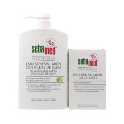 Sebamed Emulsion Sin Jabon Con Aceite De Oliva 1l + Emulsion Sin Jabon 200 ml Promo