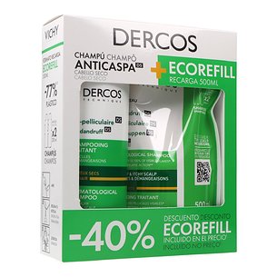 Vichy Dercos Champu Anticaspa Seco 390ml Ecorefill 500ml Promo