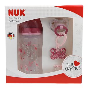 Conjunto de mamadeiras Nuk Baby FC06 M 300 ml HD Sil Chupeta