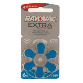 Rayovac Hearing Aid Batteries Extra 675 Blue 6 Units