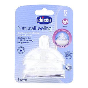 Chicco 2 Natural Feeling 6m Tetinas de fluxo rápido