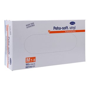 Luvas de vinil Pehasoft 100 unidades tamanho médio