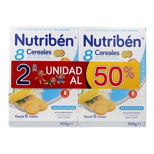 Nutriben 8 Cereais Papas Maria Bolachas 2x60
