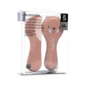 Suavinex Hair Brush And Comb Pink Set 0m+