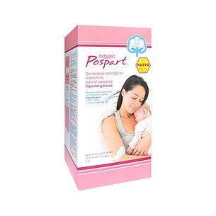 Indasec Pospart 14 Compresas Tocologicas Algodon