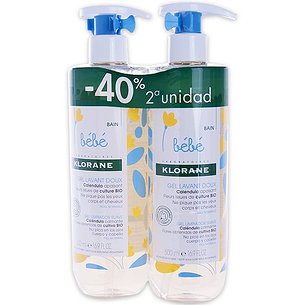 Klorane Bebe Gel Limpiador Suave Calendula 2x500