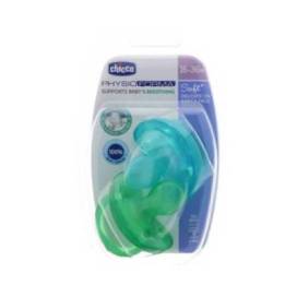 Chicco Physio Todogoma Silicone Pacifier Blue Green 16-36m 2 Units