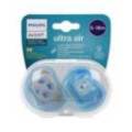 Chupete Silicona Philips Avent Ultra Air Osito Y Huellas 6-18m 2 Uds