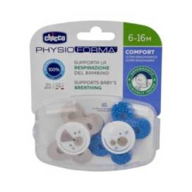 Chicco Silicone Pacifier Physio Comfort Boy 6-16 Months 2 Units