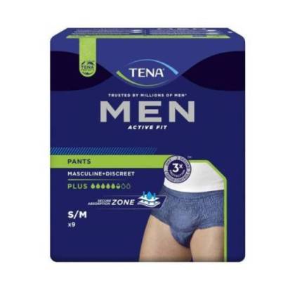 Tena Men Active Fit Pants Plus Size S/m 9 Units