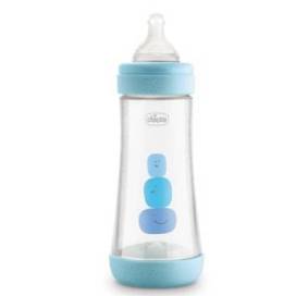 Chicco Silikon Babyflasche Perfect5 Blau 4m+ 300ml