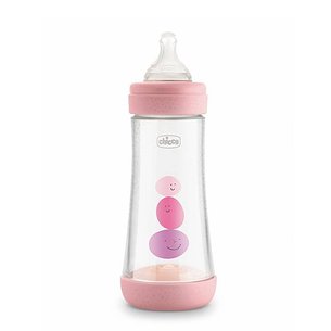 Chicco Babyflasche Silikonsauger Perfect5 Rosa 4m 