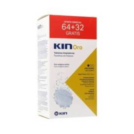 Kin Oro Tabletes De Limpeza De Próteses Dentárias 64 + 32 Tabletes Promo