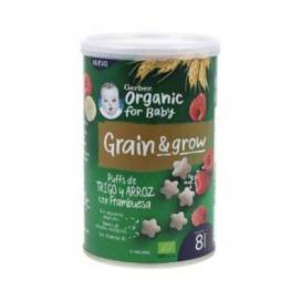 Gerber Snack Orgânico Trigo Arroz Com Framboesa 35 G +8m