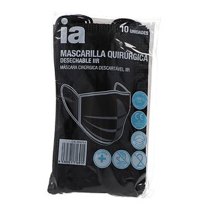 Máscara Cirúrgica Preta Adulto Iir 10 Unidades Em