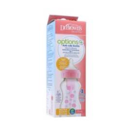 Dr Browns Options+ Silicon Feeding Bottle Wide Neck Natural Flow 270 Ml Pink Flowers