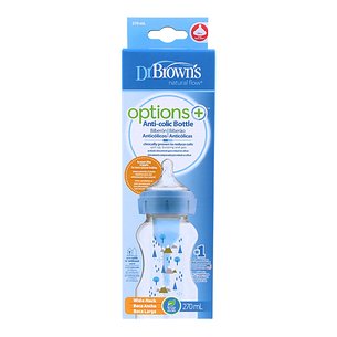 Mamadeira Dr Browns Natural Flow com bico de silicone de boca larga, 270 ml