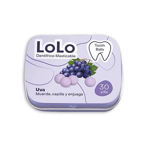 Bolas de Dente Lolo Sabor Uva 30 Unidades