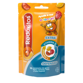 Redoxitos Extra Defensas 25 Caramelos Goma Sabor Naranja Fresa Y Fruta Tropical