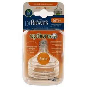 Dr. Brown's Options Boca Larga Bico de Silicone 6m 