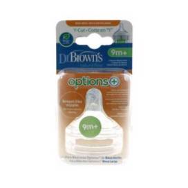 Dr Browns Options+ Wide Neck Silicone Teats Y Cut 9m+ 2 Units