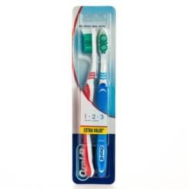 Oral B 123 Shiny Clean Escova Dental Médio 2 Unidades