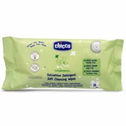 Chicco Soft Cleansing Wipes Baby Moments 16 Units